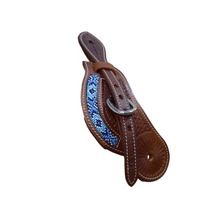Lanières Eperons Perles Blue