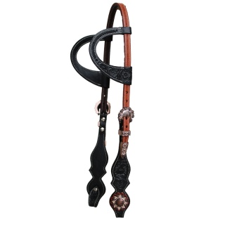 Bridon Full Strass 2 Ears Black / Chestnut