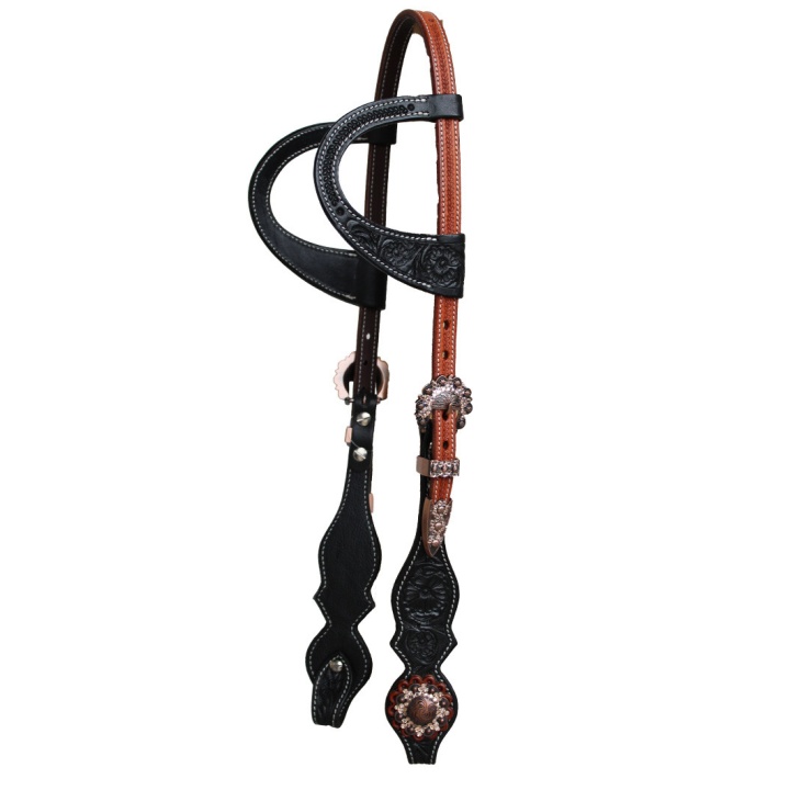 Bridon Full Strass 2 Ears Black / Chestnut
