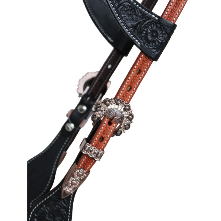 Bridon Full Strass 2 Ears Black / Chestnut