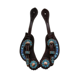 Lanières Eperons Perles turquoise