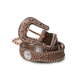 Ceinture Strass Brown Stars & Strips | El Pinto