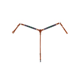 Collier de chasse western cuir et perles Navajo bleues | EL PINTO